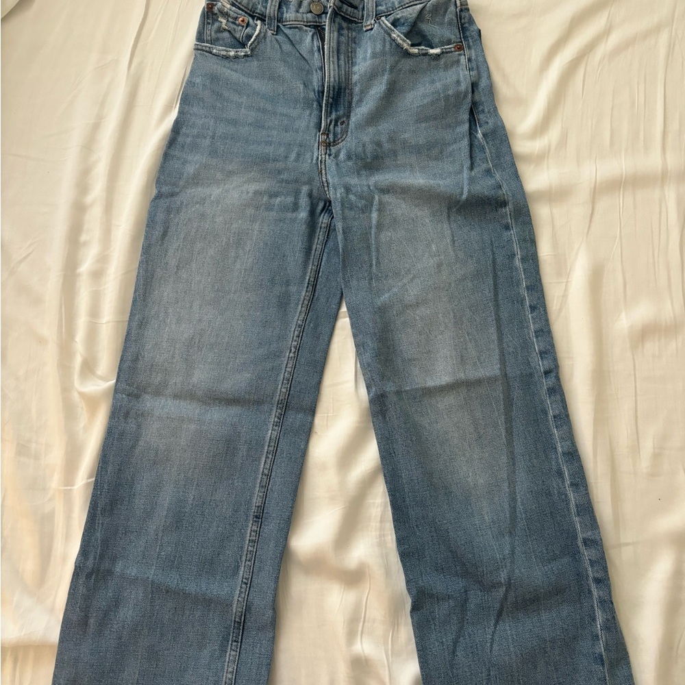 Abercrombie The Crop Wide Leg Ultra High Rise